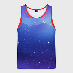 Мужская майка без рукавов Синий космос и звезды