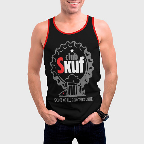 Мужская майка без рукавов Skuf club / 3D-Красный – фото 3