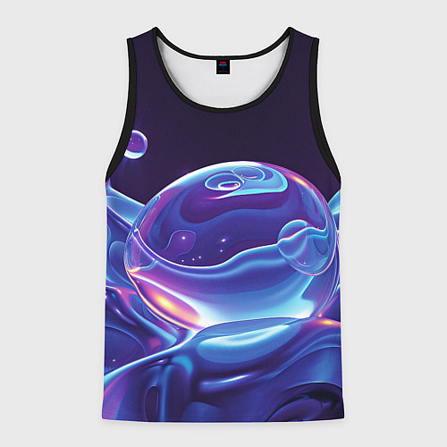 Мужская майка без рукавов Космические мыльные пузыри / 3D-Черный – фото 1