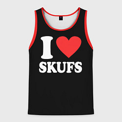 Майка-безрукавка мужская I love skufs, цвет: 3D-красный