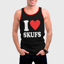 Майка-безрукавка мужская I love skufs, цвет: 3D-красный — фото 2