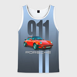 Майка-безрукавка мужская Винтажный автомобиль Porsche 911 Carrera, цвет: 3D-белый