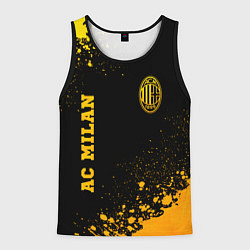 Майка-безрукавка мужская AC Milan - gold gradient вертикально, цвет: 3D-черный