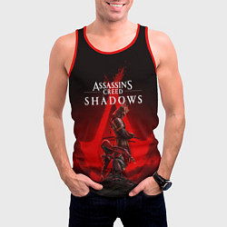 Майка-безрукавка мужская Главные герои Assassins creed shadows, цвет: 3D-красный — фото 2