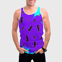 Майка-безрукавка мужская Fortnite neon steel colors epic, цвет: 3D-белый — фото 2