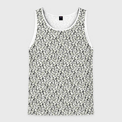 Майка-безрукавка мужская Чёрно-оливковый пёстрый, цвет: 3D-белый