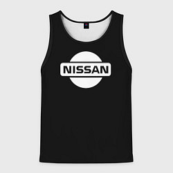 Мужская майка без рукавов Nissan logo white