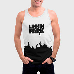 Майка-безрукавка мужская Linkin park rock fire, цвет: 3D-белый — фото 2
