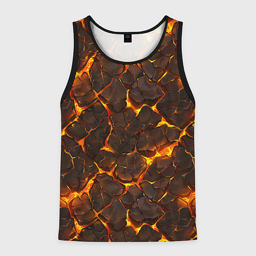 Мужская майка без рукавов Элементаль магмы текстура / 3D-Черный – фото 1