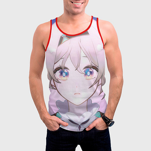 Мужская майка без рукавов Honkai Star Rail Firefly smile / 3D-Красный – фото 3