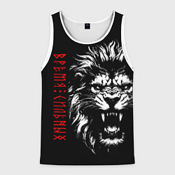 Майка-безрукавка мужская Лев - время сильных, цвет: 3D-белый