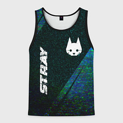 Майка-безрукавка мужская Stray glitch blue, цвет: 3D-черный
