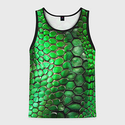 Мужская майка без рукавов Зеленая змеиная кожа