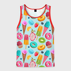 Майка-безрукавка мужская Летние сладости, цвет: 3D-красный