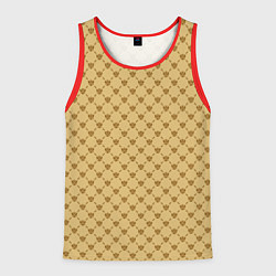 Майка-безрукавка мужская Паттерн орлы бежевый luxury, цвет: 3D-красный