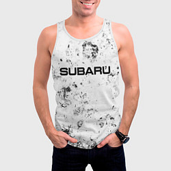 Майка-безрукавка мужская Subaru dirty ice, цвет: 3D-белый — фото 2