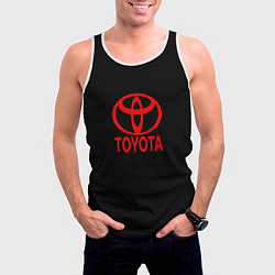 Майка-безрукавка мужская Toyota red logo, цвет: 3D-белый — фото 2