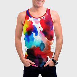 Майка-безрукавка мужская Абстрактная акварельная композиция, цвет: 3D-красный — фото 2