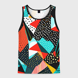 Майка-безрукавка мужская Abstract patchwork - ai art, цвет: 3D-черный