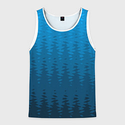 Майка-безрукавка мужская Синий абтрактный градиент, цвет: 3D-белый