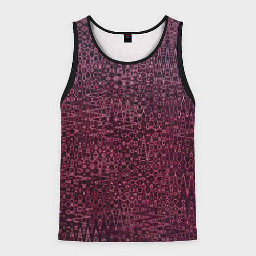 Мужская майка без рукавов Бордовая абстрактная рябь / 3D-Черный – фото 1