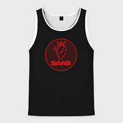Мужская майка без рукавов Saab red logo
