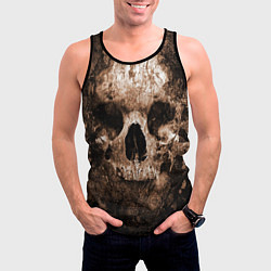 Майка-безрукавка мужская Wood skull, цвет: 3D-черный — фото 2