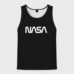 Майка-безрукавка мужская Nasa white logo, цвет: 3D-черный