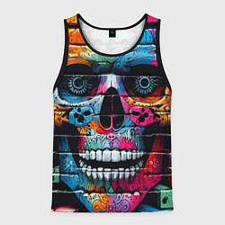 Мужская майка без рукавов Crazy color skull - graffiti