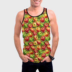 Майка-безрукавка мужская Ароматные сочные яблоки, цвет: 3D-черный — фото 2