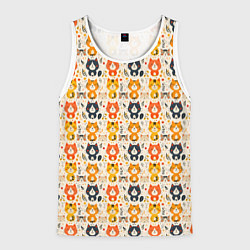 Мужская майка без рукавов Разноцветные котята ретро узор