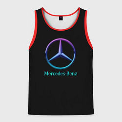 Майка-безрукавка мужская Mercedes neon logo, цвет: 3D-красный