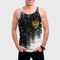 Майка-безрукавка мужская Герб Росси краски, цвет: 3D-белый — фото 2