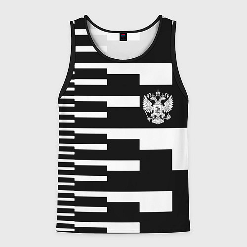 Мужская майка без рукавов Россия геометрия / 3D-Черный – фото 1