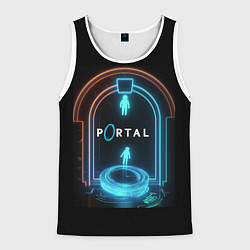 Мужская майка без рукавов Portal neon style logo