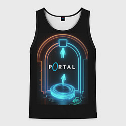 Мужская майка без рукавов Portal neon style logo