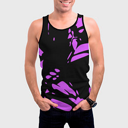 Майка-безрукавка мужская Фиолетовая абстракция, цвет: 3D-черный — фото 2