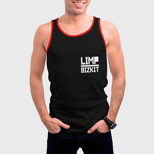 Мужская майка без рукавов Lim Bizkit logo / 3D-Красный – фото 3