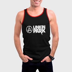 Майка-безрукавка мужская Linkin park logo rock music, цвет: 3D-красный — фото 2