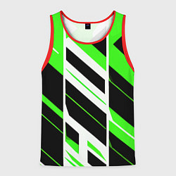 Мужская майка без рукавов Black and green stripes on a white background