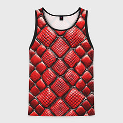 Мужская майка без рукавов Змеиная объемная текстурная красная кожа