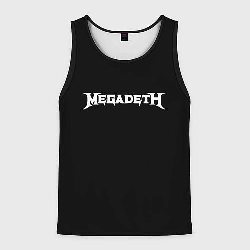 Мужская майка без рукавов Megadeth logo white / 3D-Черный – фото 1