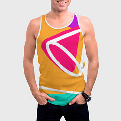 Майка-безрукавка мужская Разные формы, цвет: 3D-белый — фото 2