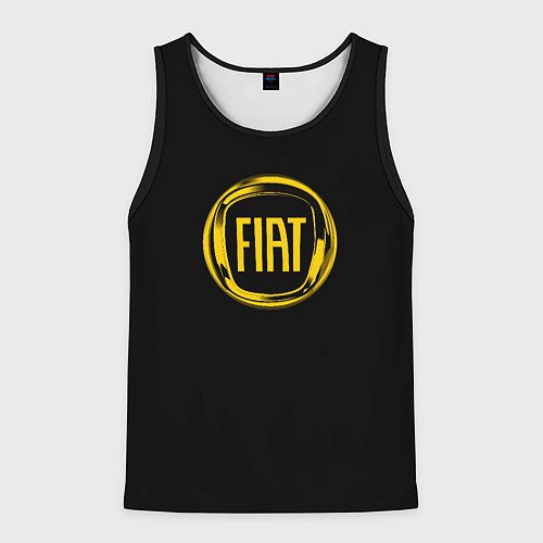 Мужская майка без рукавов FIAT logo yelow / 3D-Черный – фото 1