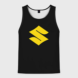 Мужская майка без рукавов Suzuki logo yellow