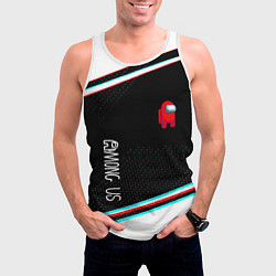 Майка-безрукавка мужская Among us geometry steel, цвет: 3D-белый — фото 2