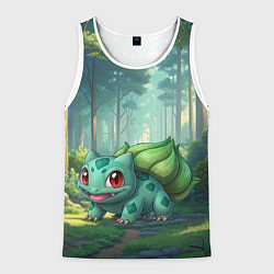 Майка-безрукавка мужская Bulbasaur pokemon, цвет: 3D-белый