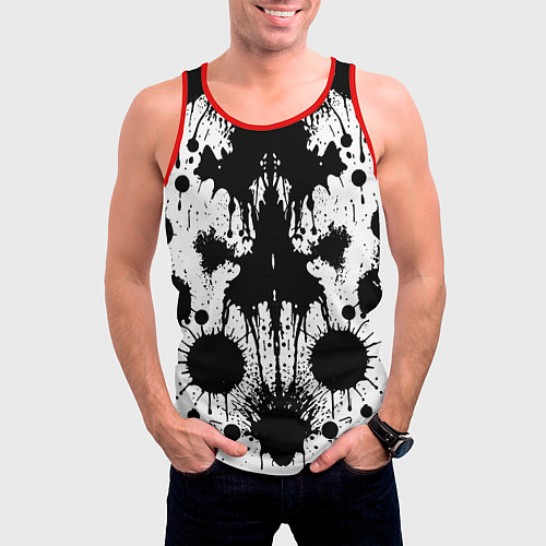 Мужская майка без рукавов Psychedelic Rorschach test - ai art / 3D-Красный – фото 3