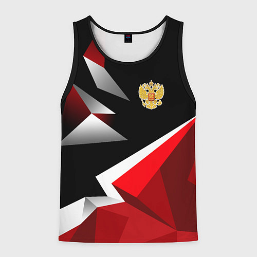Мужская майка без рукавов Russia uniform - красный и черный / 3D-Черный – фото 1
