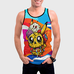 Майка-безрукавка мужская Пикачу в стиле зомби, цвет: 3D-черный — фото 2